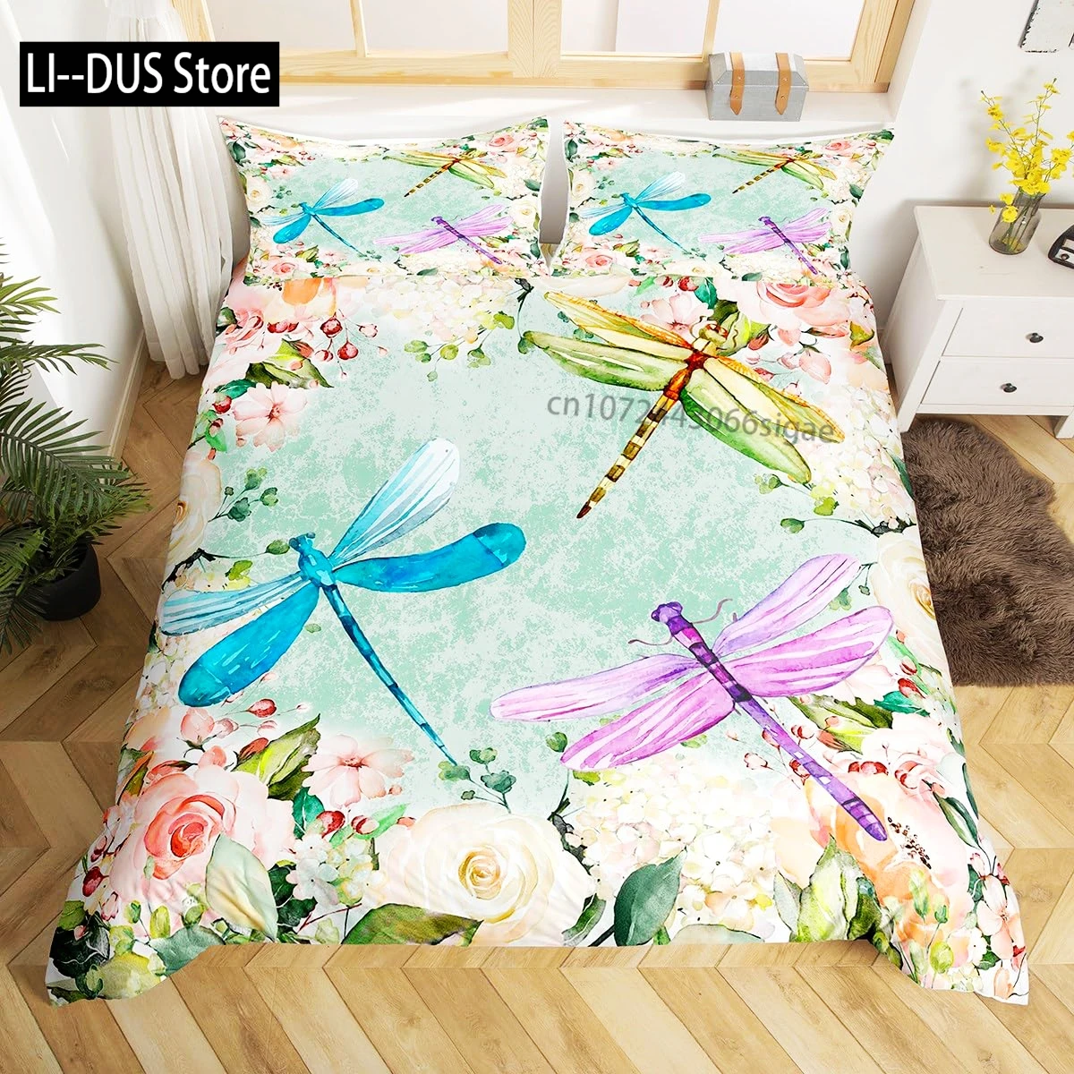 Colorful Dragonfly Wing Duvet Cover Queen Size Bedding Set for Kids Teens Adult, Comforter Quilt Cover Decoration 3 Pcs Bed Set
Colorful Dragonfly Wing Duvet Cover Queen Size Bedding Set for Kids Teens Adult, Comforter Quilt Cover Decoration 3 Pcs Bed Set