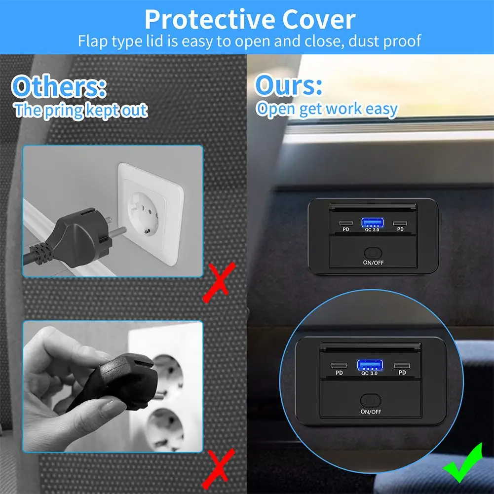 12-24V PD Type C USB Ports Quick Charger QC3.0+PD3.0 With Switch Fast Charging USB Power Panel For Motorcycle Car Truck ATV R4H3
12-24V PD Type C USB Ports Quick Charger QC3.0+PD3.0 With Switch Fast Charging USB Power Panel For Motorcycle Car Truck ATV R4H3