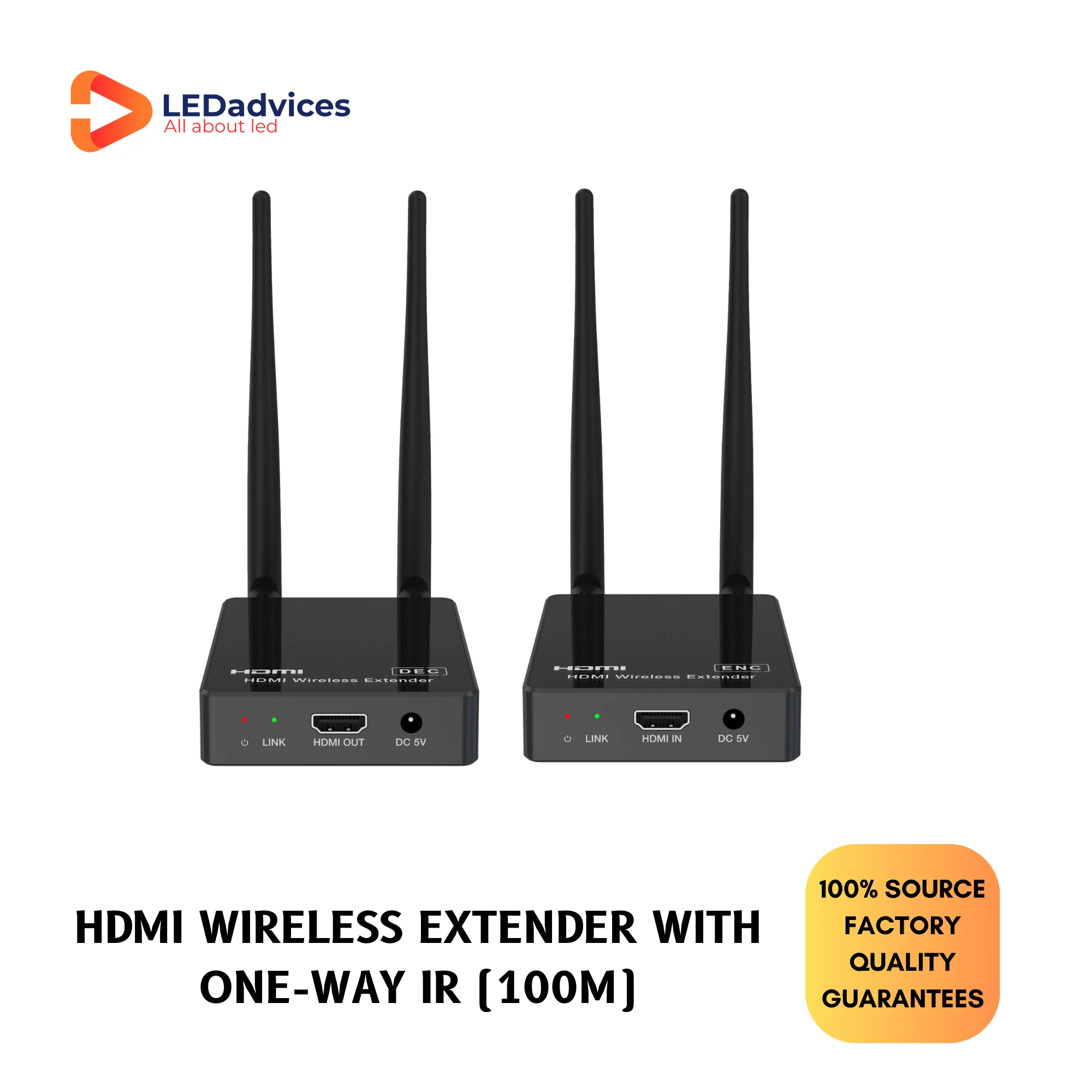 HDMI Wireless Extender with One-way IR 100m 330Ft WiFi HDMI Screen Share Video Extension Transmitter with Loop Out DVD TV
HDMI Wireless Extender with One-way IR 100m 330Ft WiFi HDMI Screen Share Video Extension Transmitter with Loop Out DVD TV