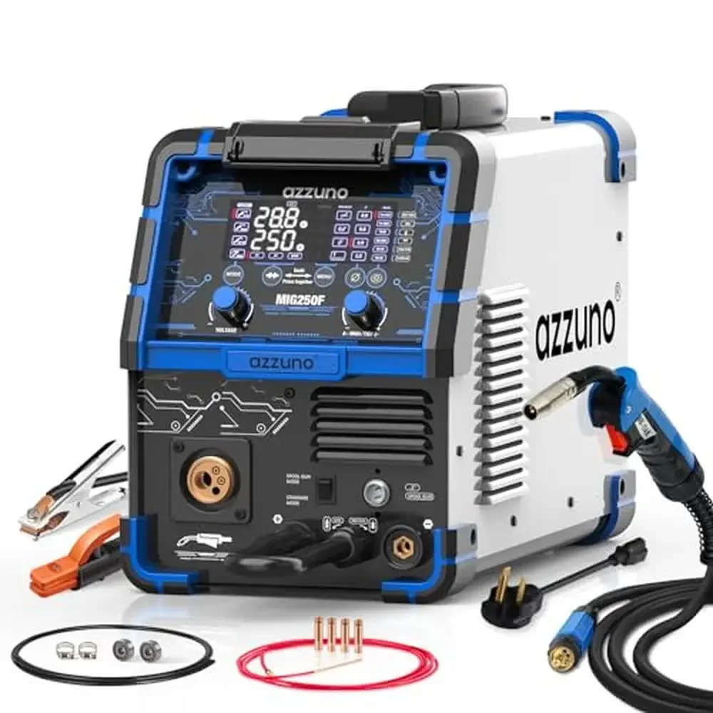 6 in 1 Aluminum 250Amp Welder Gasless Flux Core Stick TIG Spot Spool Gun Compatible Machine synergic Manual Control Weld Copper
6 in 1 Aluminum 250Amp Welder Gasless Flux Core Stick TIG Spot Spool Gun Compatible Machine synergic Manual Control Weld Copper