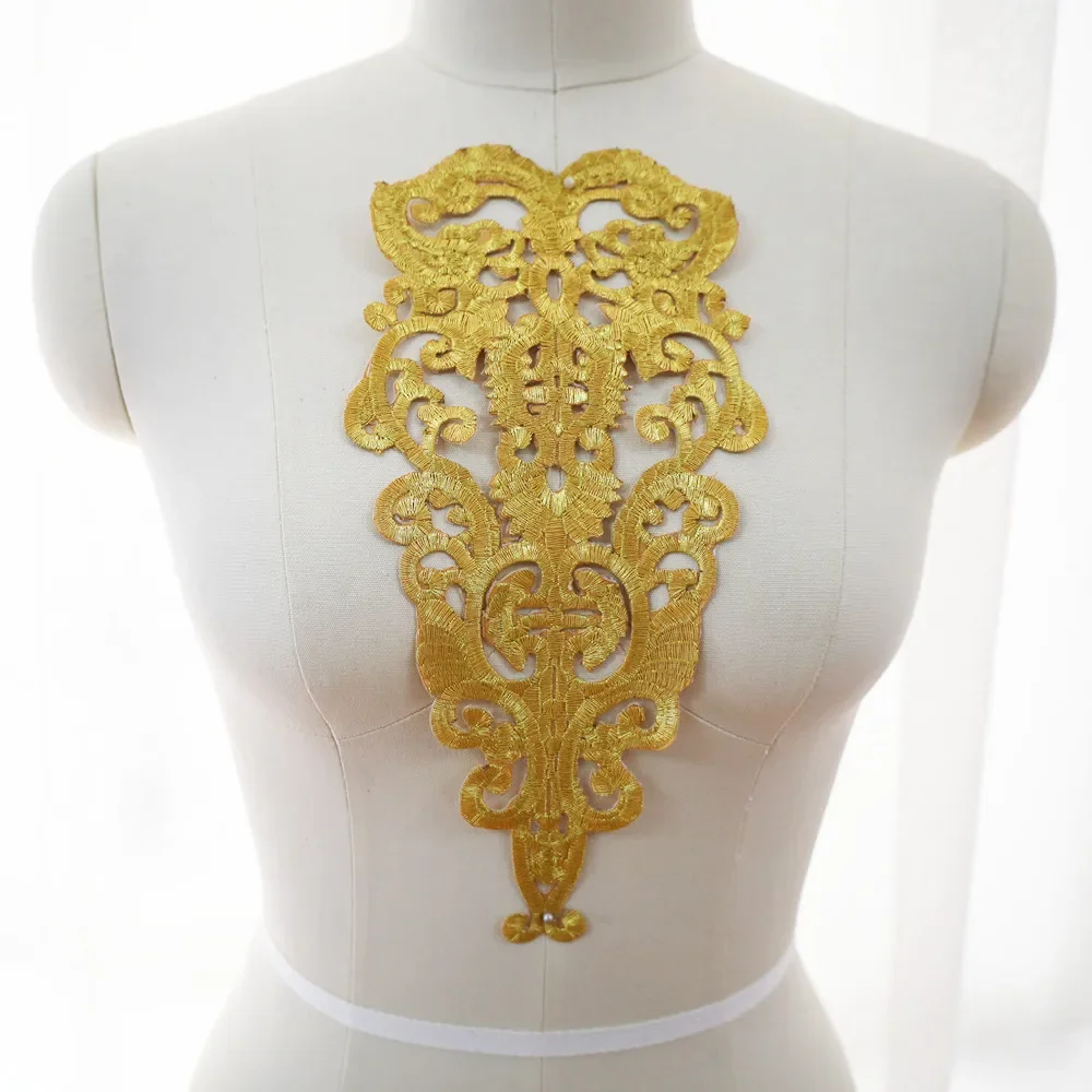 Gold Baroque Appliques Embroidered Bridal Gown Fabric Collar Iron Sew On Patch For Wedding Clothes Dress Decorations DIY Crafts
Gold Baroque Appliques Embroidered Bridal Gown Fabric Collar Iron Sew On Patch For Wedding Clothes Dress Decorations DIY Crafts