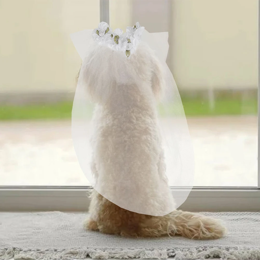 Pet Wedding Headwear Dress Dog Costume Flower Dresses for Small Dogs Bride 
Pet Wedding Headwear Dress Dog Costume Flower Dresses for Small Dogs Bride
