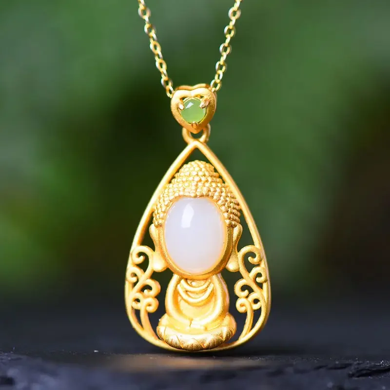 Ancient gold craftsmanship natural Hetian white chalcedony geometric pendant necklace Chinese style retro charm ladies jewelry
Ancient gold craftsmanship natural Hetian white chalcedony geometric pendant necklace Chinese style retro charm ladies jewelry