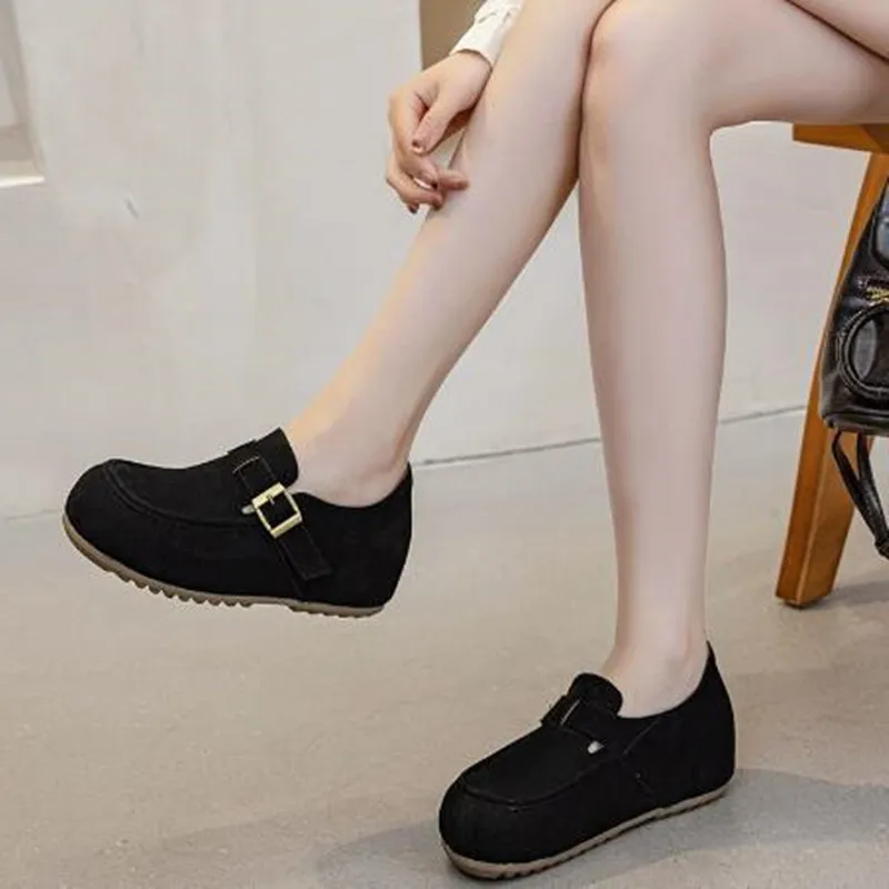 Genuine Leather Women's Fashionable Retro Thick Bottom 2026 Platform Shoes Casual 6cm Slip-On Versatile Flat Bottom Single Shoes
Genuine Leather Women's Fashionable Retro Thick Bottom 2026 Platform Shoes Casual 6cm Slip-On Versatile Flat Bottom Single Shoes