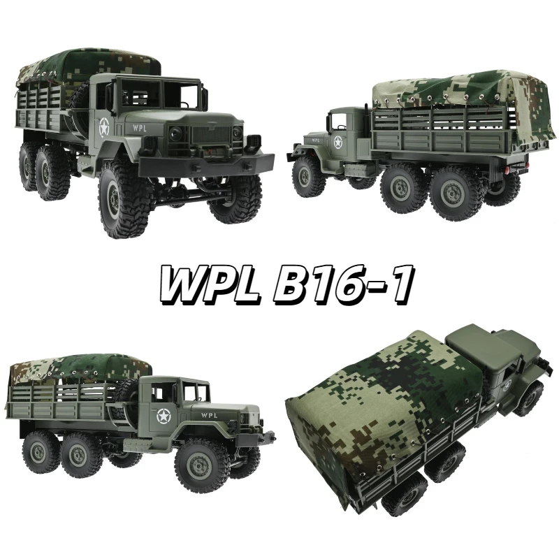 WPL B16 1 RC Military Truck 1/16 Scale 6WD 2 4G All Terrain Remote Control Vehicle Proportional Control With Canvas Cover
WPL B16 1 RC Military Truck 1/16 Scale 6WD 2 4G All Terrain Remote Control Vehicle Proportional Control With Canvas Cover