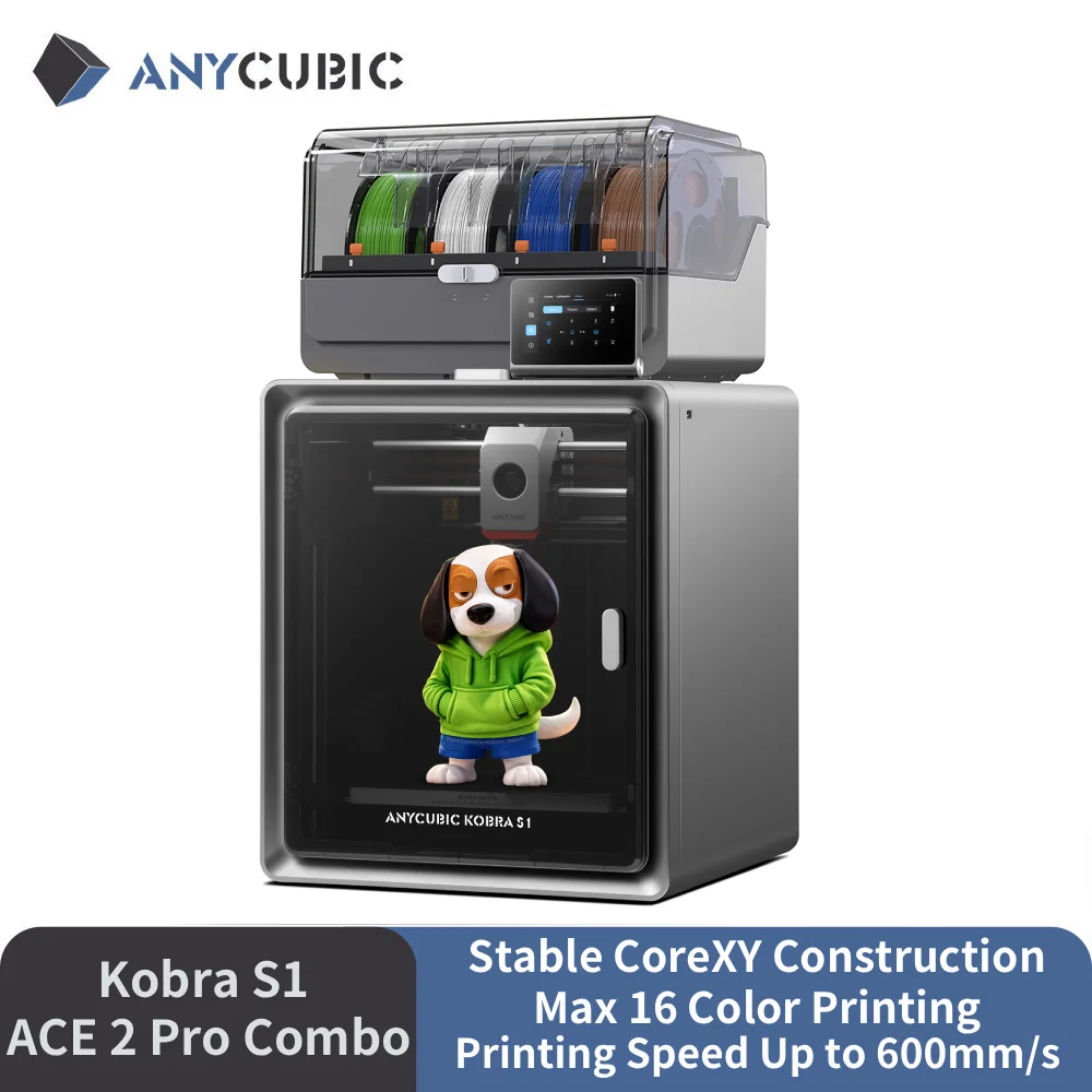 Anycubic Kobra S1 ACE 2 PRO Combo 3D Printer,Print Up to 16-Color,600mm/s Ultra-Fast Printing,Auto Leveling,Upgraded Hotend
Anycubic Kobra S1 ACE 2 PRO Combo 3D Printer,Print Up to 16-Color,600mm/s Ultra-Fast Printing,Auto Leveling,Upgraded Hotend