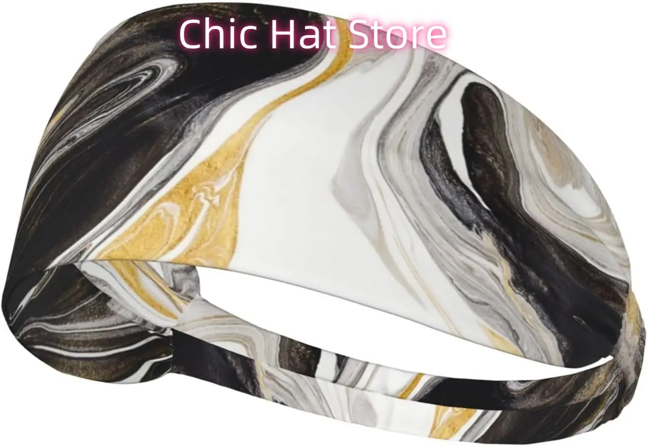 Black And Gold Swirl Liquid Ink Marble Workout Headbands Fashion Sports Sweatbands Yoga Hairbands for Fitness Athletic Non Slip
Black And Gold Swirl Liquid Ink Marble Workout Headbands Fashion Sports Sweatbands Yoga Hairbands for Fitness Athletic Non Slip