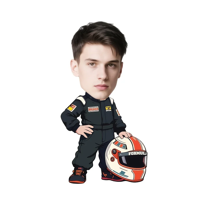 Customized Face Racing Driver Cake Topper, Photo Sticker, Birthday Party Decoration, DIY Photo Customization, Funny Face Sticker, Arrangement Props, Dessert Table Decoration, Racing Theme Party Supplies
Customized Face Racing Driver Cake Topper, Photo Sticker, Birthday Party Decoration, DIY Photo Customization, Funny Face Sticker, Arrangement Props, Dessert Table Decoration, Racing Theme Party Supplies
