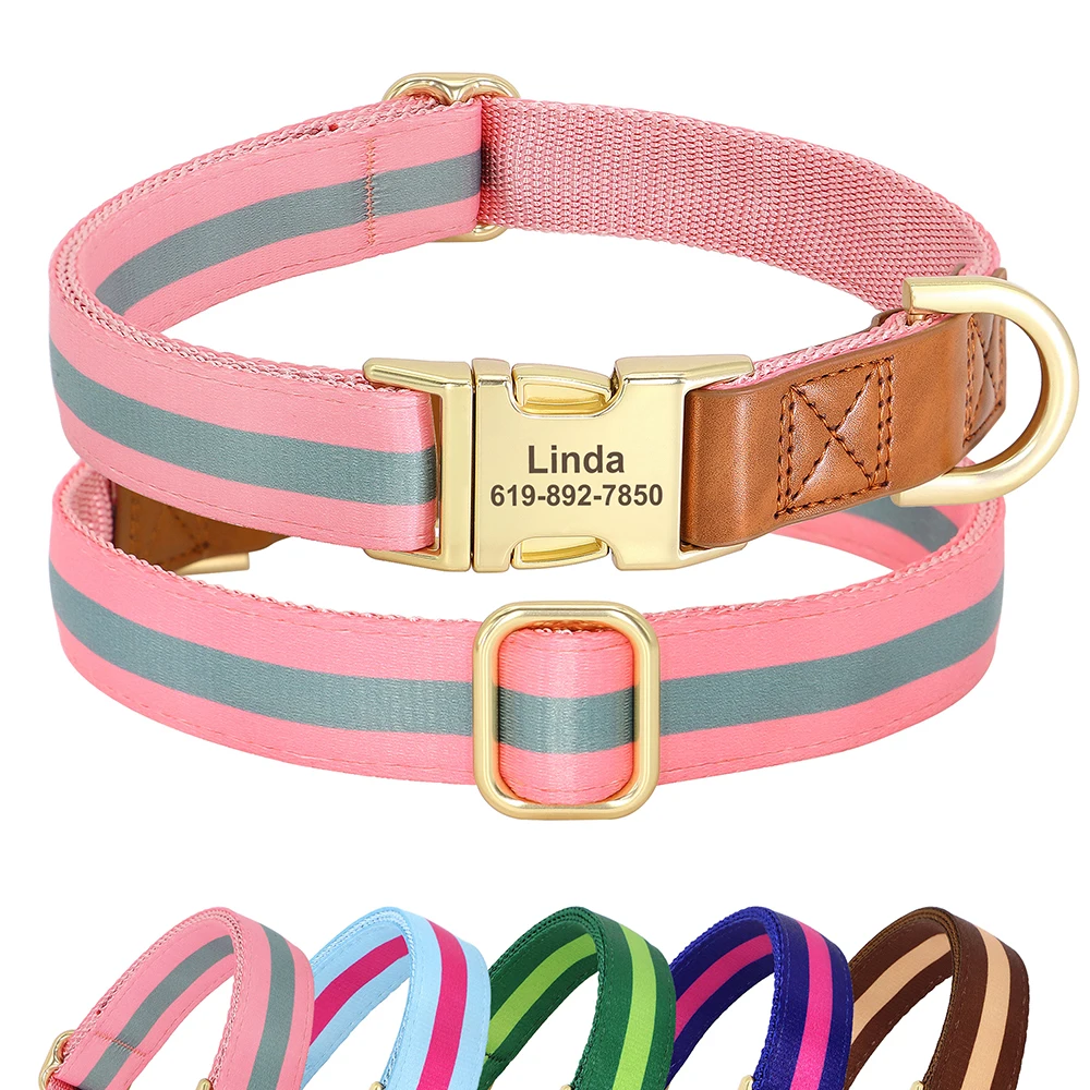 Custom Dog Collar Personalized Nylon Leather Puppy Pet Collars Free Engrave ID Tag Name Collars For Small Medium Large Dog Pug
Custom Dog Collar Personalized Nylon Leather Puppy Pet Collars Free Engrave ID Tag Name Collars For Small Medium Large Dog Pug