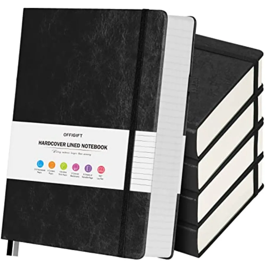 5 Pack College Ruled Notebook, 312 Numbered Pages Thick Notebooks Bulk, 100gsm No Bleed Paper Hardcover Leather Journal, Lined
5 Pack College Ruled Notebook, 312 Numbered Pages Thick Notebooks Bulk, 100gsm No Bleed Paper Hardcover Leather Journal, Lined