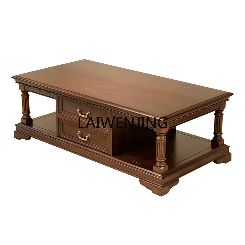MJY American coffee table household all solid wood rectangular tea brewing European living room tea table
MJY American coffee table household all solid wood rectangular tea brewing European living room tea table