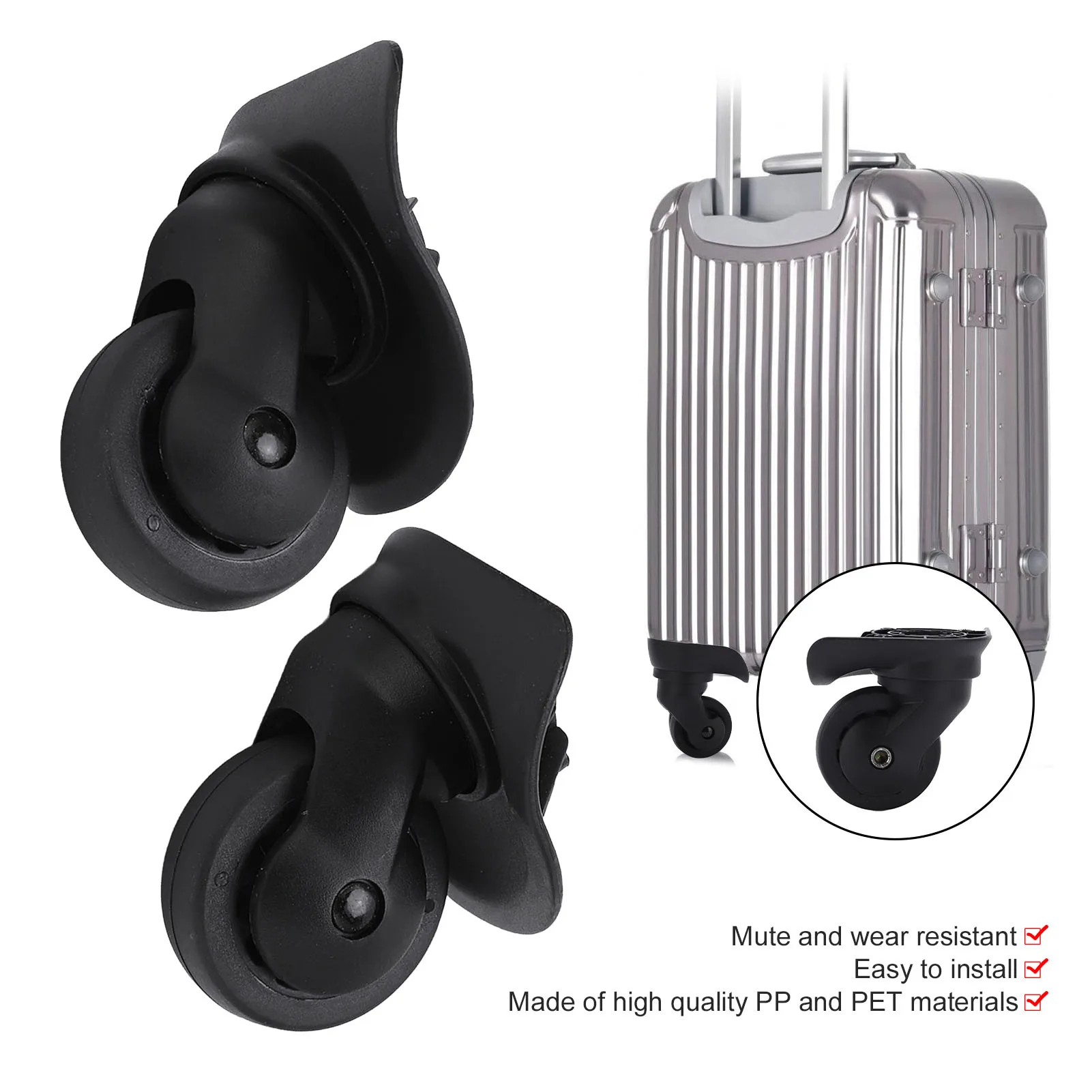 1 пара поворотных роликов для багажа, бесшумные поворотные колеса, замена для чемодана, черные пластиковые поворотные колеса A52, поворотные ролики для багажа
1 пара поворотных роликов для багажа, бесшумные поворотные колеса, замена для чемодана, черные пластиковые поворотные колеса A52, поворотные ролики для багажа