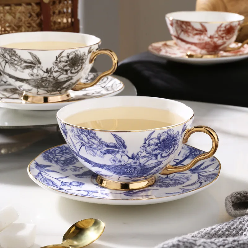 Tableware Coffee Cup High-end and Simple French Flower and Bird Ceramic Bone China Coffee Cup Plate Set Household Tea Cup
Tableware Coffee Cup High-end and Simple French Flower and Bird Ceramic Bone China Coffee Cup Plate Set Household Tea Cup