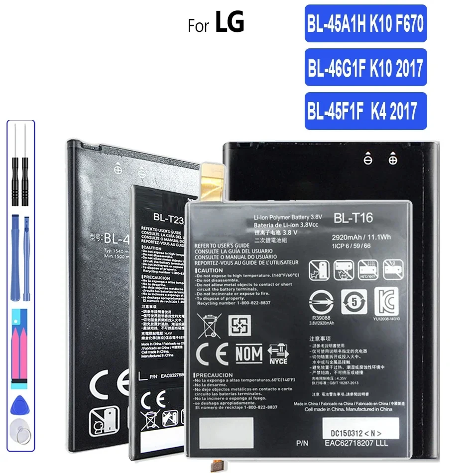 Battery For LG K8, K4, K3, M160, Aristo, MS210, X230K, X240K, K20, TP260, K425, K428, K430H, BL-45A1H, BL-45F1F, BL-46G1F
Battery For LG K8, K4, K3, M160, Aristo, MS210, X230K, X240K, K20, TP260, K425, K428, K430H, BL-45A1H, BL-45F1F, BL-46G1F