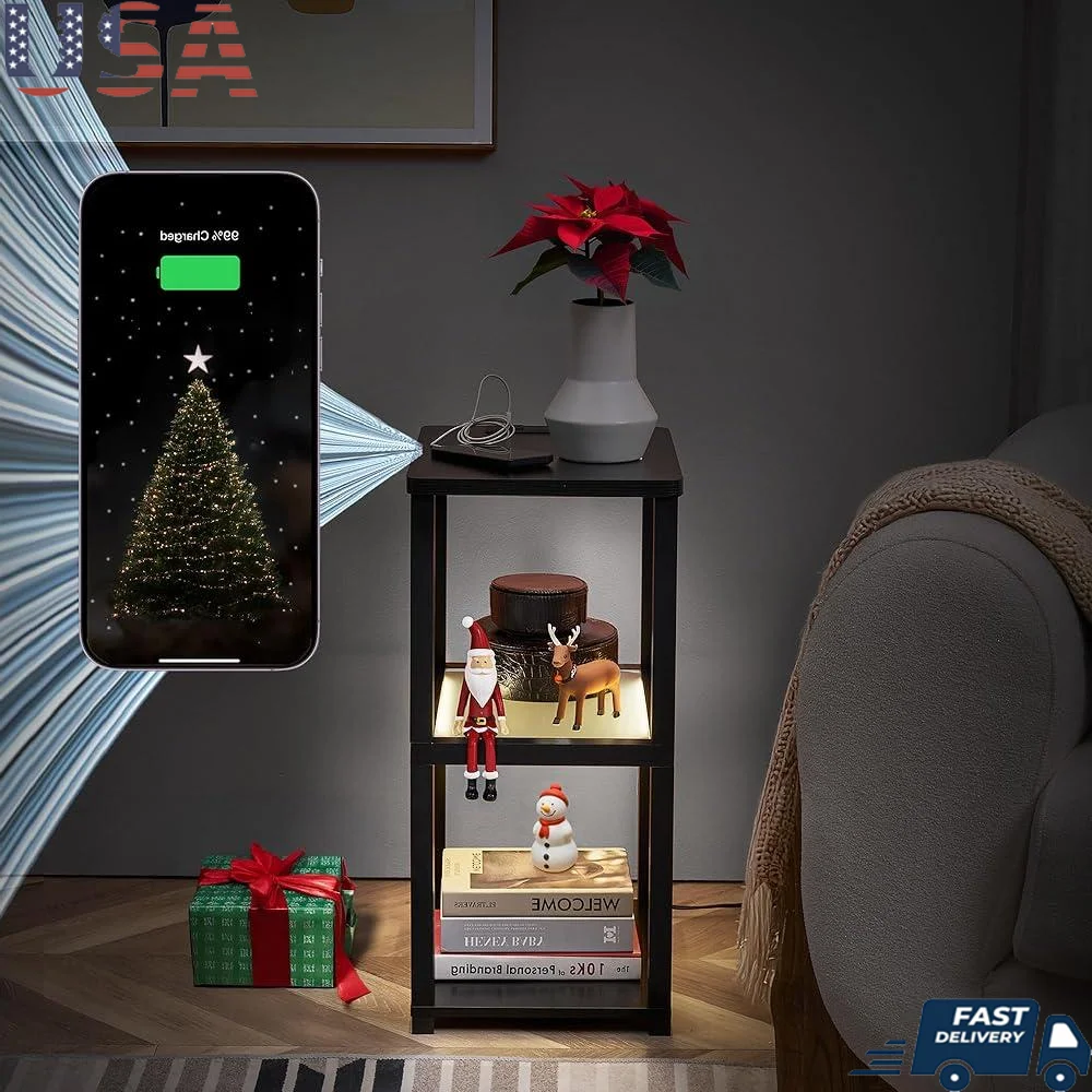 Flare Side Table with Charging Station and Dimmable LED Lights Smart Night Stand with Remote Control and Timer Function
Flare Side Table with Charging Station and Dimmable LED Lights Smart Night Stand with Remote Control and Timer Function