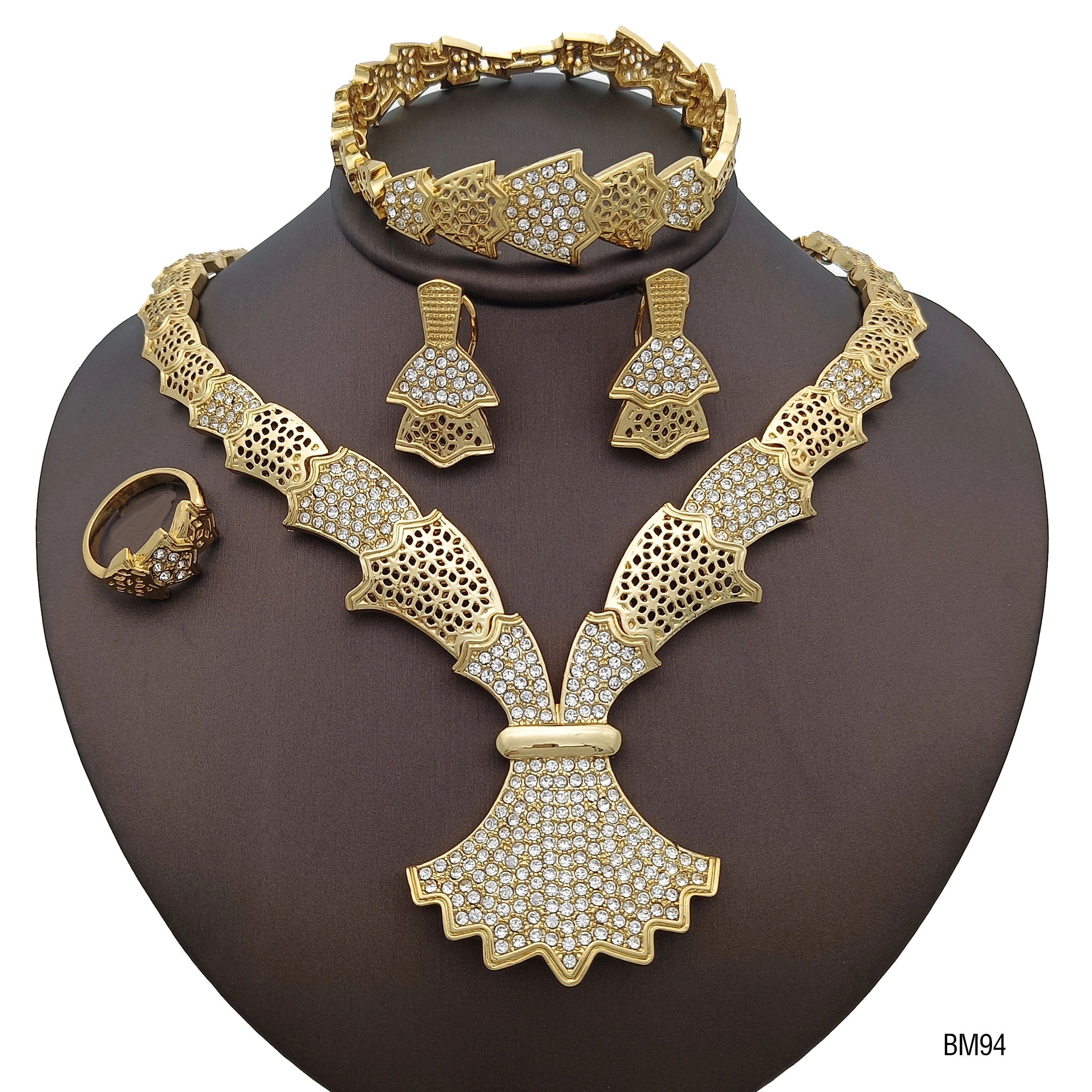 Italian Jewelry Set For Women Rhinestone Flower Necklace Earring Ring Bracelet Wedding Party Gift Bride Jewelry Accessories
Italian Jewelry Set For Women Rhinestone Flower Necklace Earring Ring Bracelet Wedding Party Gift Bride Jewelry Accessories