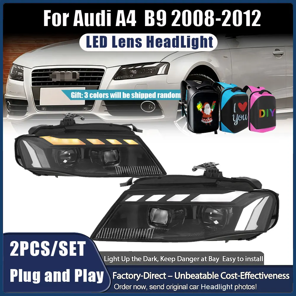 for Audi A4 B9 HeadLight 2008 2009 2010 2011 2012 Car Accessories A4 Upgraded RS LED HeadLamp DRL Projectors Dynamic Turn Signal
for Audi A4 B9 HeadLight 2008 2009 2010 2011 2012 Car Accessories A4 Upgraded RS LED HeadLamp DRL Projectors Dynamic Turn Signal