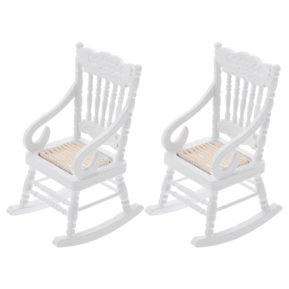 2 Pcs Model Chair Mini Distributor Toy House Decor Cute Furniture Miniature Wooden Rocking Baby
2 Pcs Model Chair Mini Distributor Toy House Decor Cute Furniture Miniature Wooden Rocking Baby