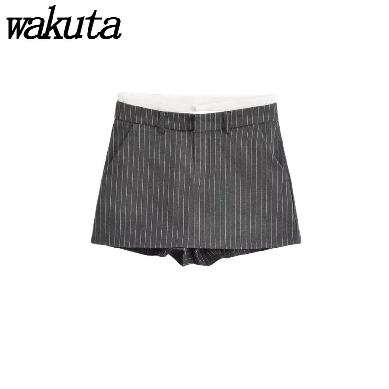 WAKUTA Retro Spicy Girl Stripe Color Blocked Skirt Pants Women's Design Sense Double Pocket Stripe Anti Glare A-line Short Skirt
WAKUTA Retro Spicy Girl Stripe Color Blocked Skirt Pants Women's Design Sense Double Pocket Stripe Anti Glare A-line Short Skirt