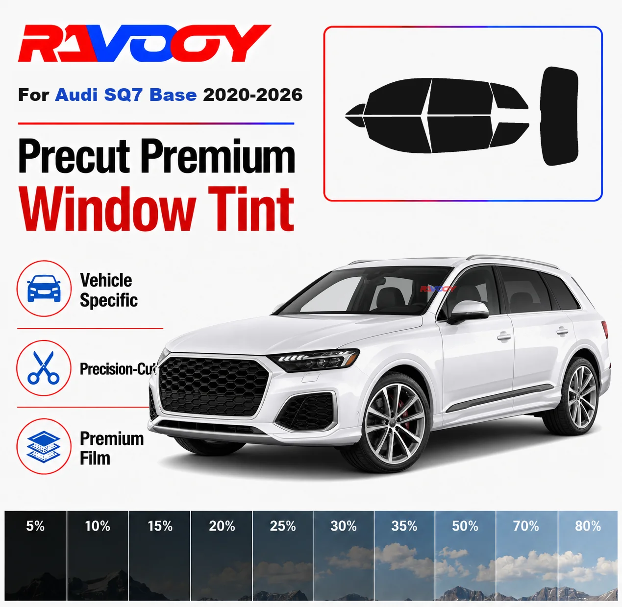 Premium Precut Window Tint Kit Front Rear Windows Rear Windshield For Audi SQ7 Base 2020-2026 Complete Set Nano Ceramic Film
Premium Precut Window Tint Kit Front Rear Windows Rear Windshield For Audi SQ7 Base 2020-2026 Complete Set Nano Ceramic Film