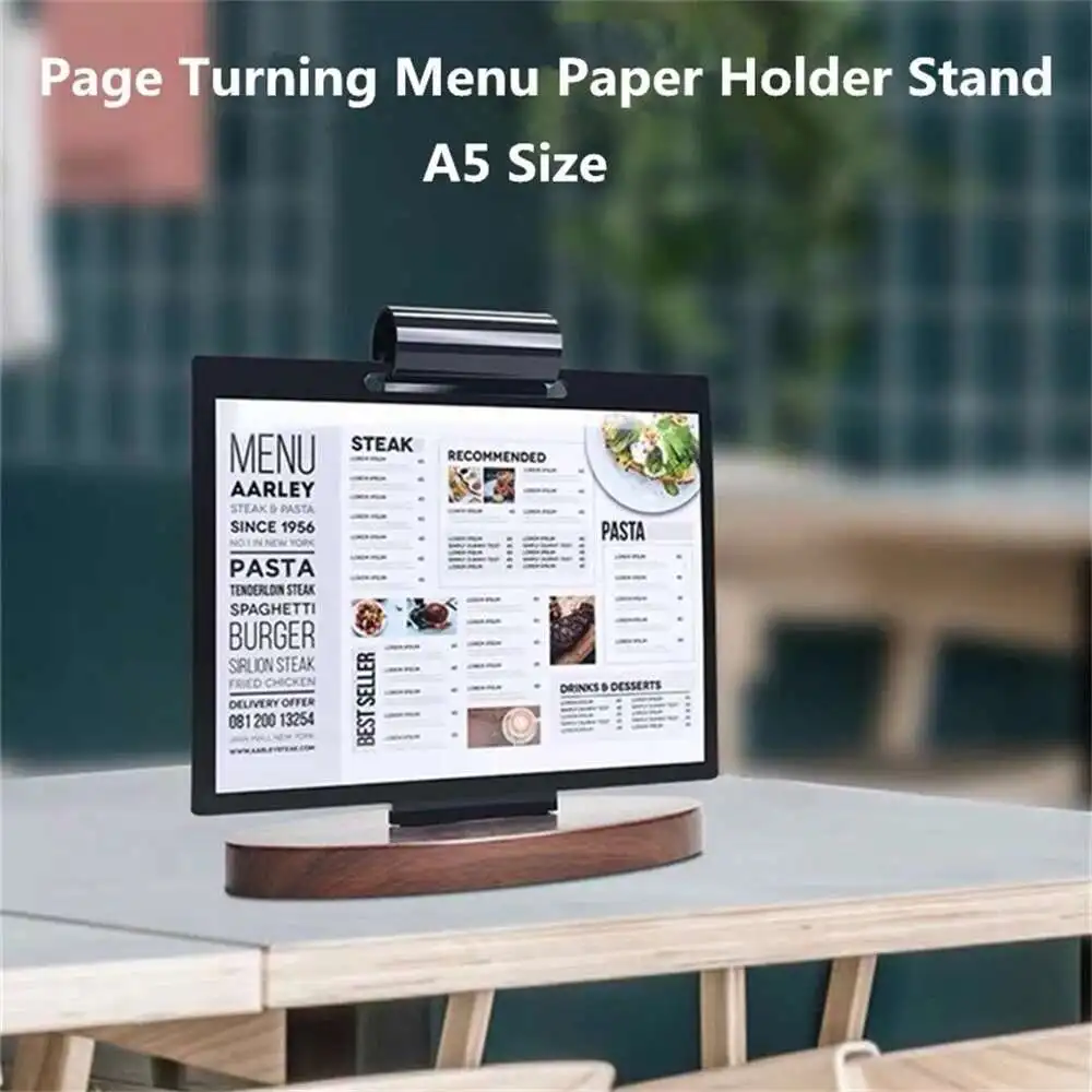 A5 Page Turning Menu Paper Holder Stand Menu Listing Sign Display Frame For Restaurant Hotel Coffee Shop
A5 Page Turning Menu Paper Holder Stand Menu Listing Sign Display Frame For Restaurant Hotel Coffee Shop