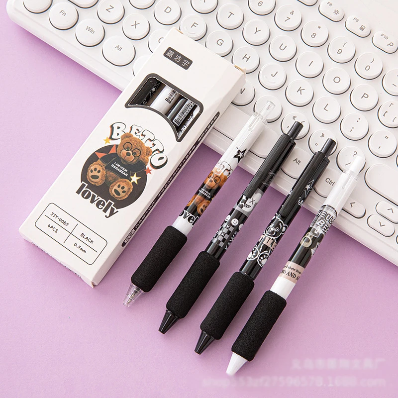 40 pcs/lot Creative Bear Press Gel Pen For Writing Cute 0.5mm Black Ink Pen Gift Stationery Office School Supplies
40 pcs/lot Creative Bear Press Gel Pen For Writing Cute 0.5mm Black Ink Pen Gift Stationery Office School Supplies