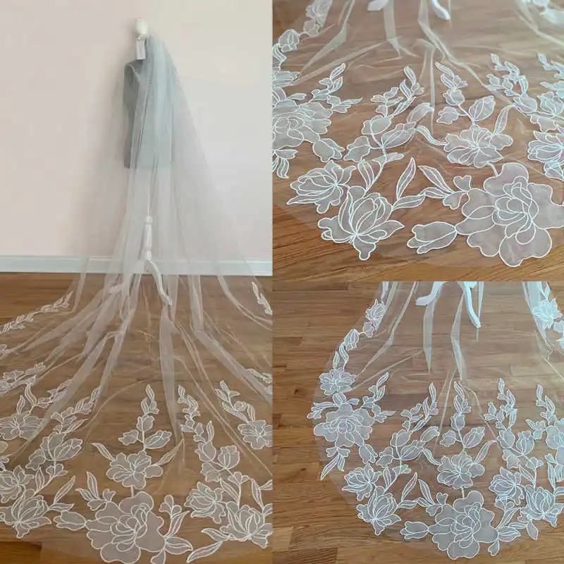 Простая свадебная фата, кружевные аппликации, длина в соборе, однослойная фата с аппликацией по краям для невесты, Velo De Cabeza, по индивидуальному заказу
Простая свадебная фата, кружевные аппликации, длина в соборе, однослойная фата с аппликацией по краям для невесты, Velo De Cabeza, по индивидуальному заказу