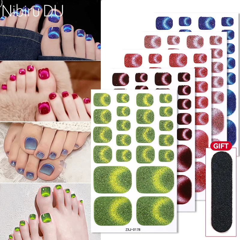 22Tips Baking Free Toe Nail Sticker Spring and Summer Glitter Sparkling Full Cover Toenail Polish Strips Adhesive DIY Foot Decal
22Tips Baking Free Toe Nail Sticker Spring and Summer Glitter Sparkling Full Cover Toenail Polish Strips Adhesive DIY Foot Decal