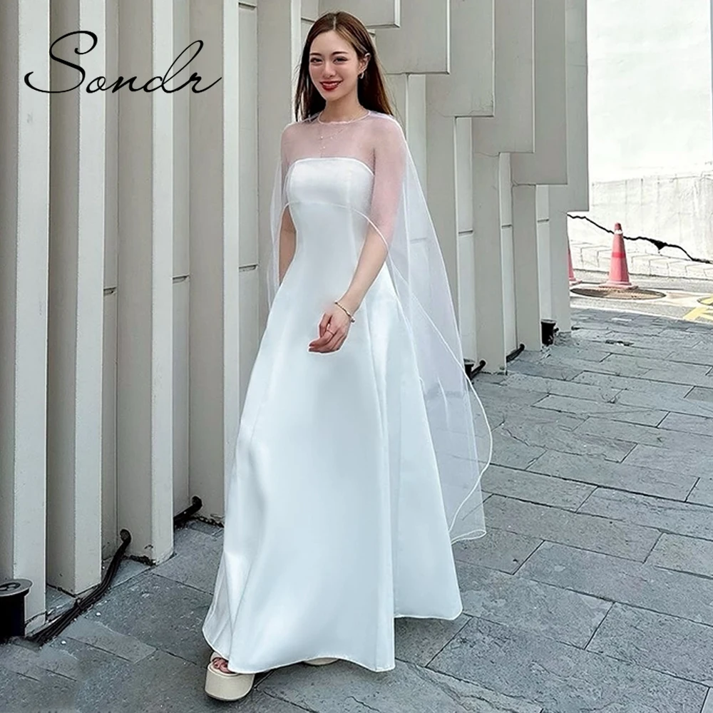 Sondr O-Neck Shawl Korean Wedding Dresses A Line Floor-Length Simple Reception Dresses Customized A Line Party Gown for Women
Sondr O-Neck Shawl Korean Wedding Dresses A Line Floor-Length Simple Reception Dresses Customized A Line Party Gown for Women