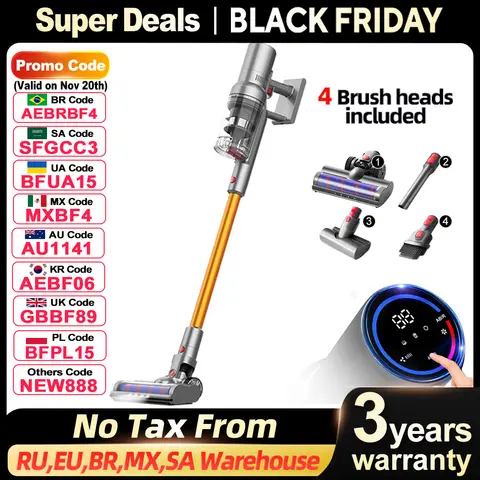 (code promo:NEW888)Aspirateur à Main sans Fil ABIR VC205, 27000PA, Capteur de Poussière Intelligent, Écran Tactile LED, Contrôle Automatique de la Vitesse, Tueur d'Acariens Portable Sans Fil