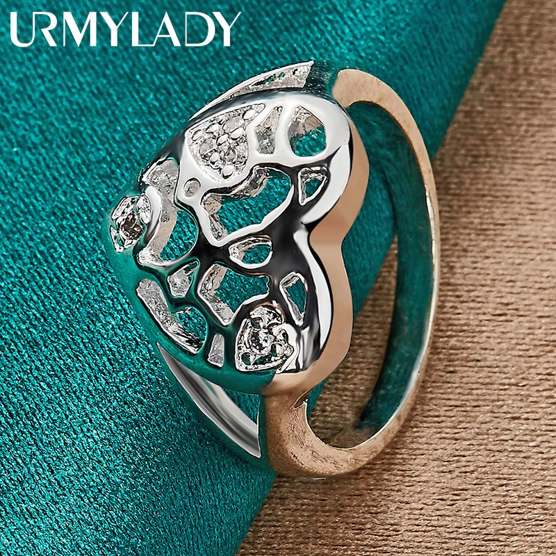 URMYLADY 925 Sterling Silver Heart 7-10# Ring For Women Fashion Wedding Engagement Party Charm Jewelry
URMYLADY 925 Sterling Silver Heart 7-10# Ring For Women Fashion Wedding Engagement Party Charm Jewelry