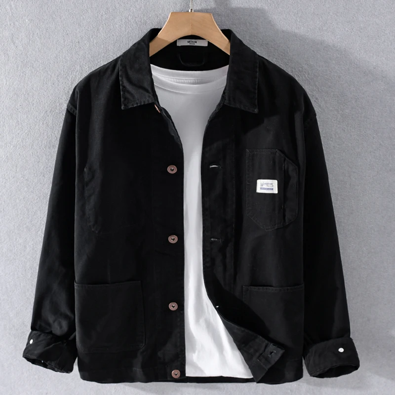 Retro Japanese Sle Loose Casual Men's Denim Work Jaet Spring Autumn Trendy Outerwear Cotton Long Sve Faion Ci
Retro Japanese Sle Loose Casual Men's Denim Work Jaet Spring Autumn Trendy Outerwear Cotton Long Sve Faion Ci