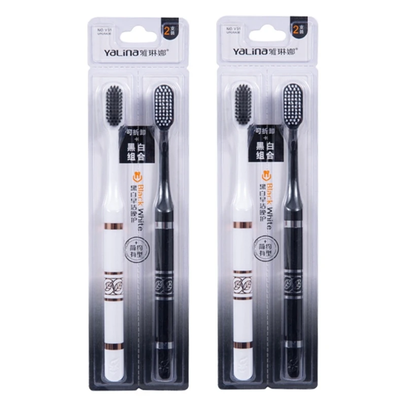 Couple Brush Set Comfortable Grip Black and White Toothbrush Travel friendly Suitable for Couples C1FF
Couple Brush Set Comfortable Grip Black and White Toothbrush Travel friendly Suitable for Couples C1FF