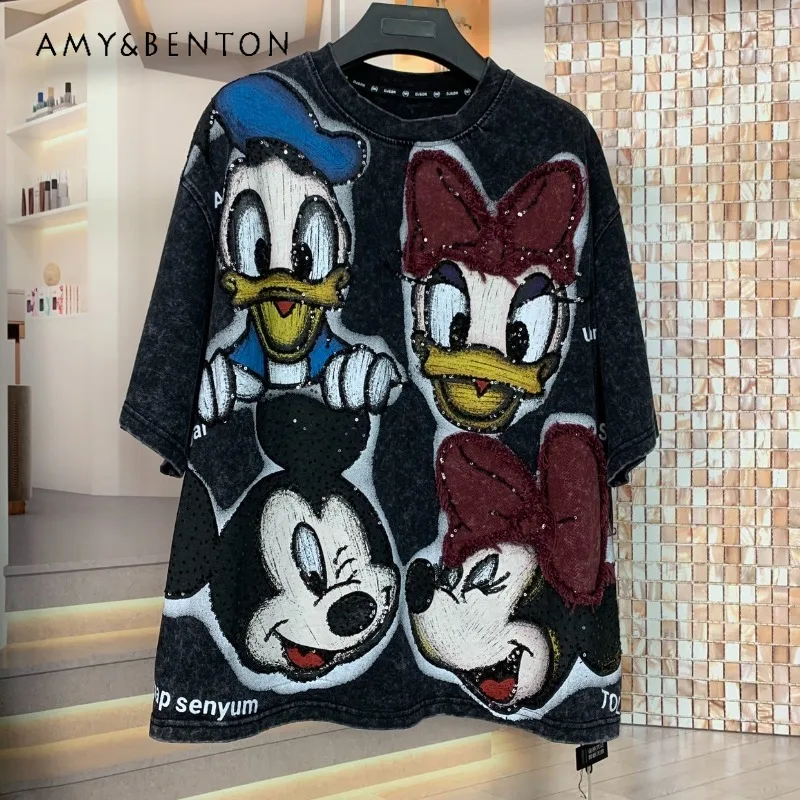 Модные брендовые футболки весна-лето 2026: стильные, с высококачественной отделкой, коротким рукавом, мультяшным принтом, омолаживающие, свободные, повседневные, пуловеры, кавайная одежда
Модные брендовые футболки весна-лето 2026: стильные, с высококачественной отделкой, коротким рукавом, мультяшным принтом, омолаживающие, свободные, повседневные, пуловеры, кавайная одежда