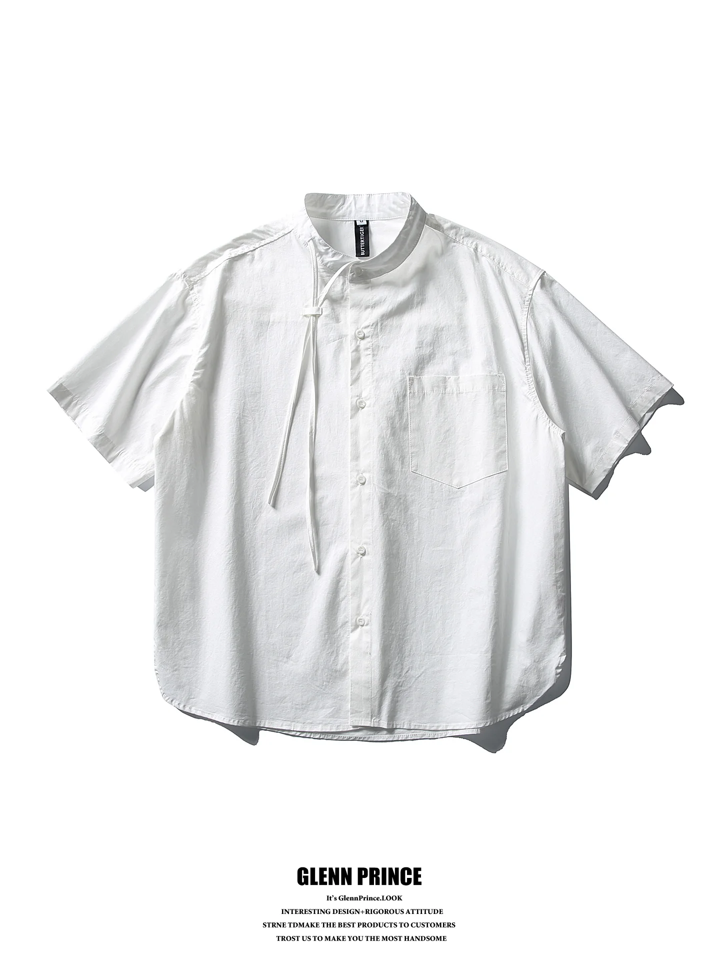GPstudio Japanese Design Sense Bow Tie Stand Collar Short Sleeve Men's Summer Casual Couple's Shirt Loose Fit Cotton Youth Trend
GPstudio Japanese Design Sense Bow Tie Stand Collar Short Sleeve Men's Summer Casual Couple's Shirt Loose Fit Cotton Youth Trend