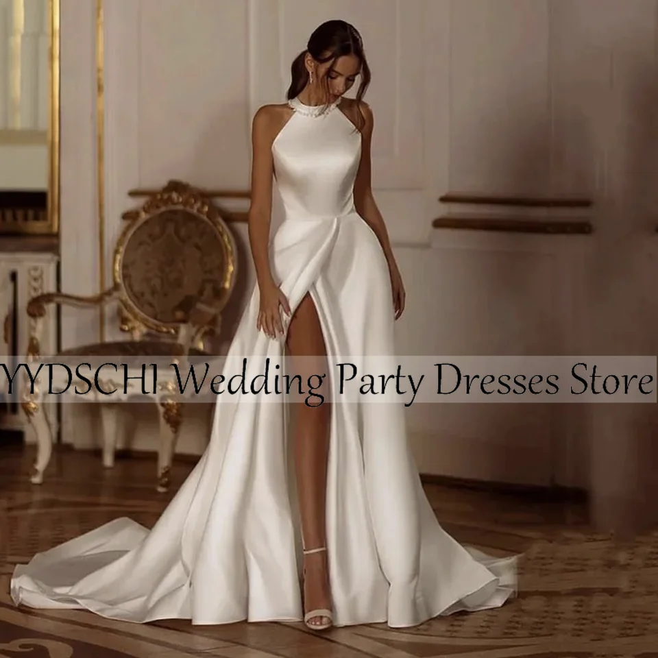 2023 Wedding Dresses Bridal Gowns Luxury Simple White Muslim For Women Stain Ivory High slit Free Shipping vestidos de novia
2023 Wedding Dresses Bridal Gowns Luxury Simple White Muslim For Women Stain Ivory High slit Free Shipping vestidos de novia