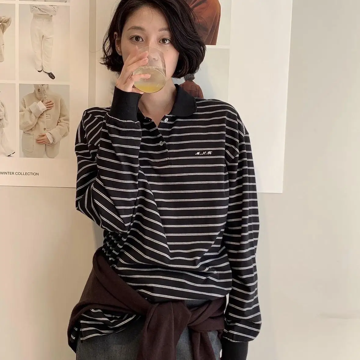 Monoha Retro Neck Striped Long Sleeve Casual Embroidered Top Sweatshirt Dongda Gate Autumn Winter Straight Cut Regular T...
Monoha Retro Neck Striped Long Sleeve Casual Embroidered Top Sweatshirt Dongda Gate Autumn Winter Straight Cut Regular T...