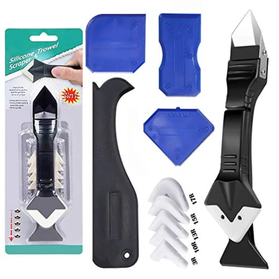 11Pcs Caulking Tools, 3 in 1 Silicone Caulking Finishing Tool Kit Stainless Steelhead,Reuse and Replace 5 Silicone Pads, Sealan
11Pcs Caulking Tools, 3 in 1 Silicone Caulking Finishing Tool Kit Stainless Steelhead,Reuse and Replace 5 Silicone Pads, Sealan
