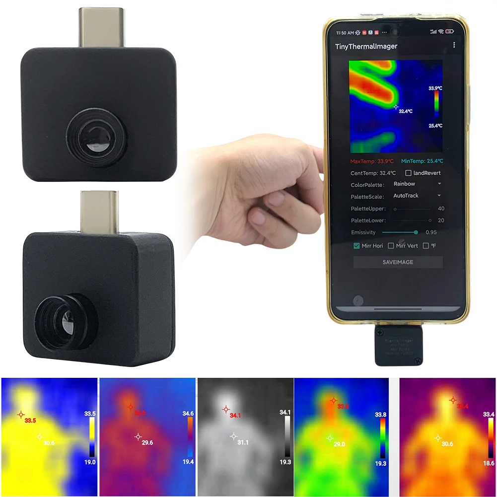 Thermographic Camera 32*32 Pixels -20~1000°C Infrared Thermal Imager Thermal Imaging Camera for Android Type C Phone
Thermographic Camera 32*32 Pixels -20~1000°C Infrared Thermal Imager Thermal Imaging Camera for Android Type C Phone