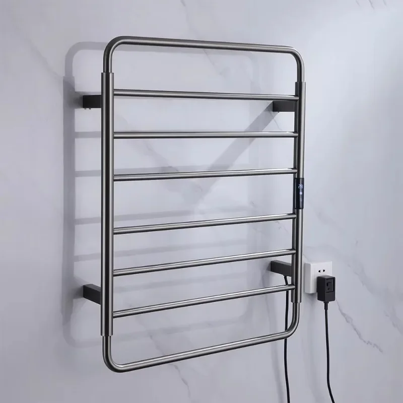 Best Quality Grey Heated Towel Rack Round Bar 304 Stainless Steel Electric Towel Rack for Bathrooms
Best Quality Grey Heated Towel Rack Round Bar 304 Stainless Steel Electric Towel Rack for Bathrooms