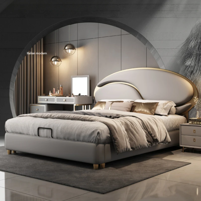 Gray Double Storage Bed Set Luxury Leather Designer Adults Modern Bedroom Beds King Size Loft Cloud Cama De Casal Furniture Home
Gray Double Storage Bed Set Luxury Leather Designer Adults Modern Bedroom Beds King Size Loft Cloud Cama De Casal Furniture Home