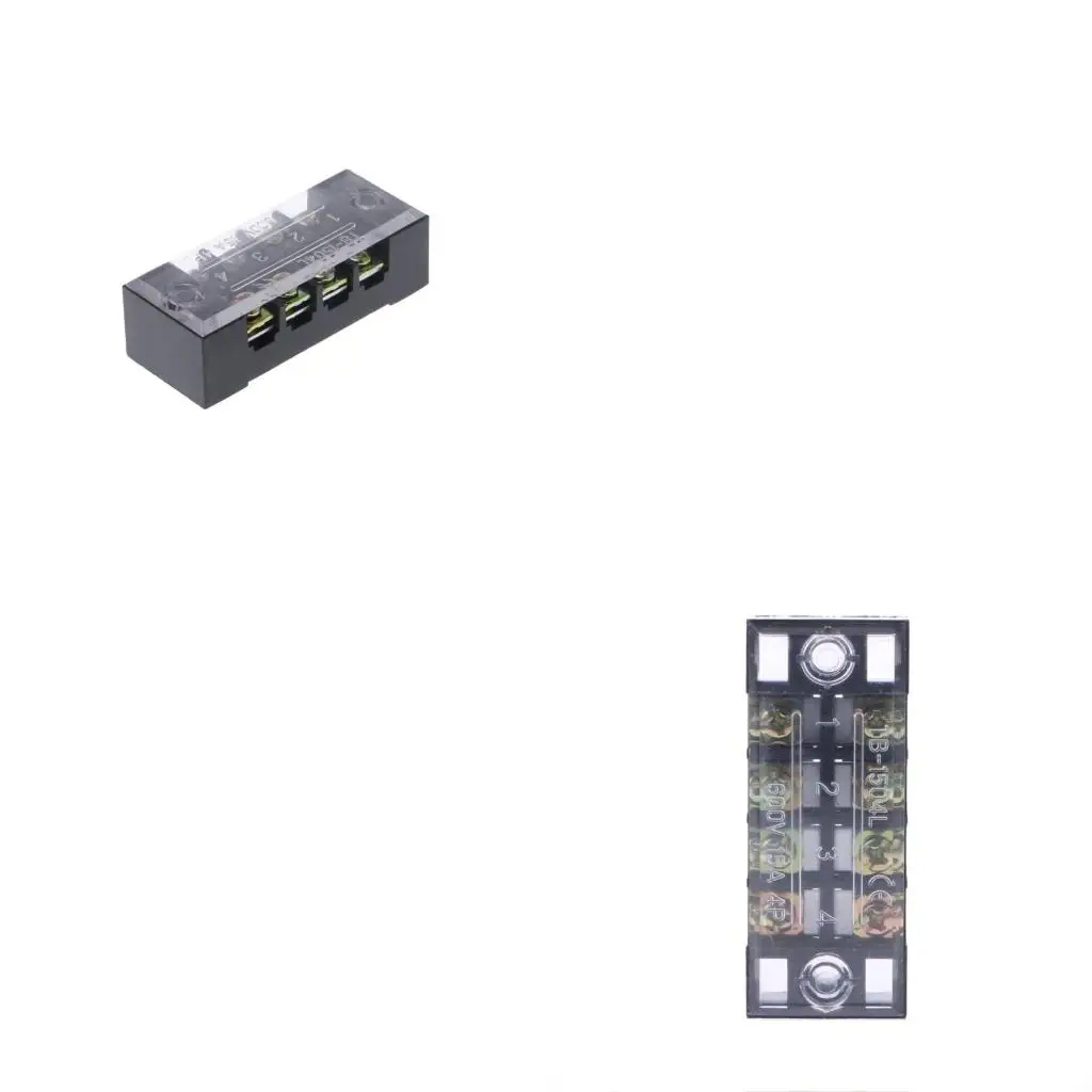 600V 15A 4 Positions Dual Rows Covered Barrier Screw Terminal Block Strip
600V 15A 4 Positions Dual Rows Covered Barrier Screw Terminal Block Strip
