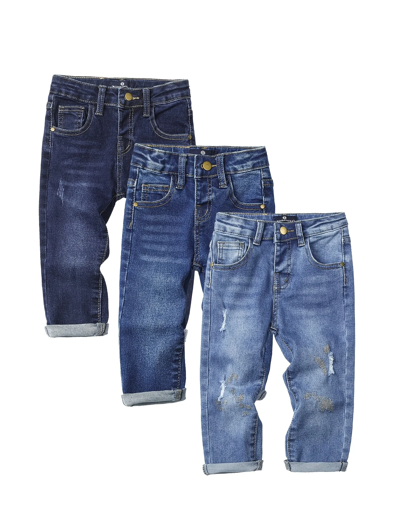 3pcs Boys' Classic Trendy Denim Pants Casual Slim Fit jeans Mid Stretch kids Trousers Spring and Autumn Clothing
3pcs Boys' Classic Trendy Denim Pants Casual Slim Fit jeans Mid Stretch kids Trousers Spring and Autumn Clothing