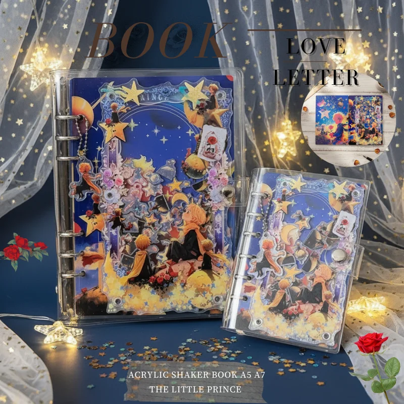 Acrylic Shaker Book A5 A7 The Little Prince Creative Stationery Diary Handbook DIY Collection Loose-Leaf Book Love ExclusiveGift
Acrylic Shaker Book A5 A7 The Little Prince Creative Stationery Diary Handbook DIY Collection Loose-Leaf Book Love ExclusiveGift