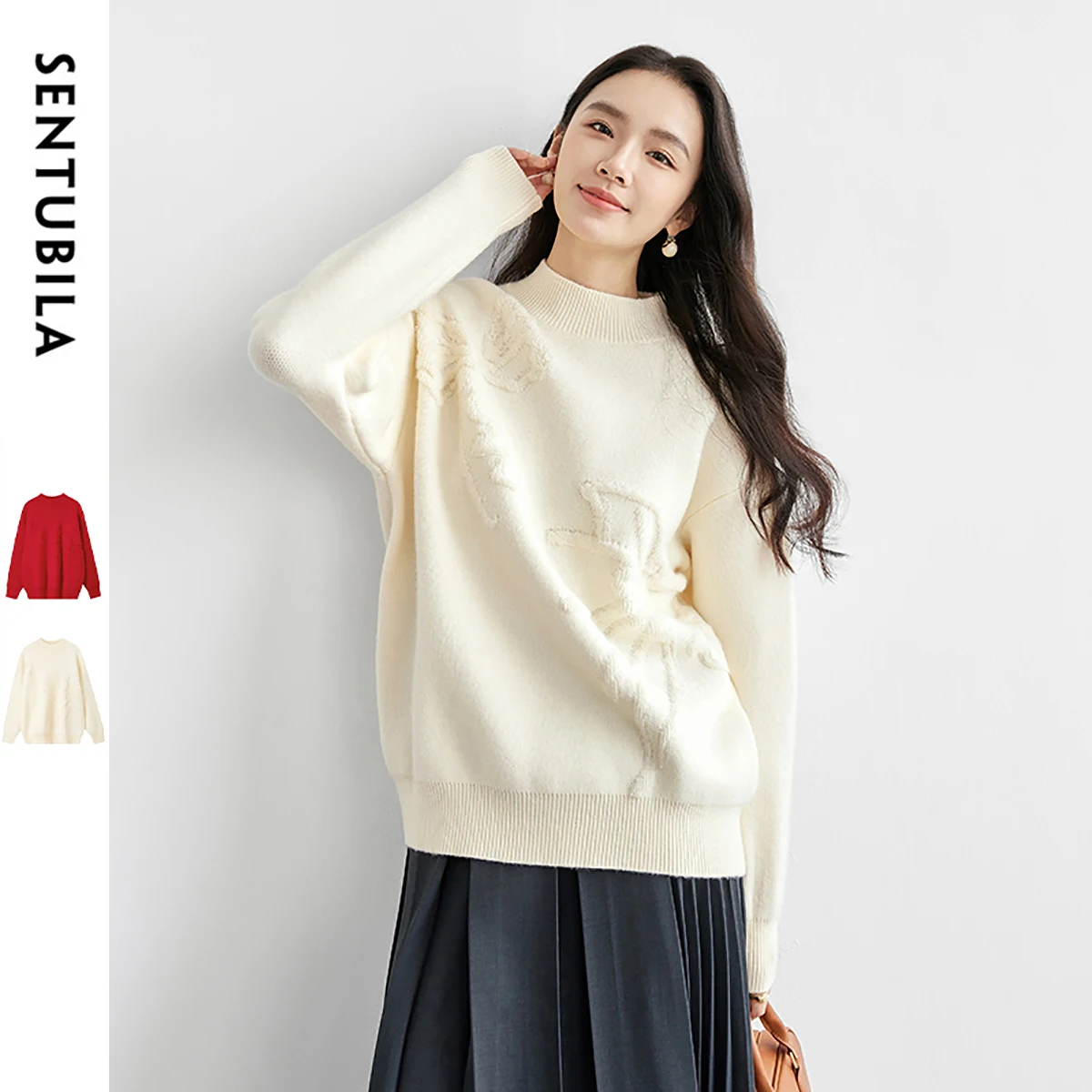 SENTUBILA Casual Jacquard Pullovers for Women 2025 Winter Apricot Loose Fit Half High Collar Sweaters Comfort Warm TopsW44E57712
SENTUBILA Casual Jacquard Pullovers for Women 2025 Winter Apricot Loose Fit Half High Collar Sweaters Comfort Warm TopsW44E57712
