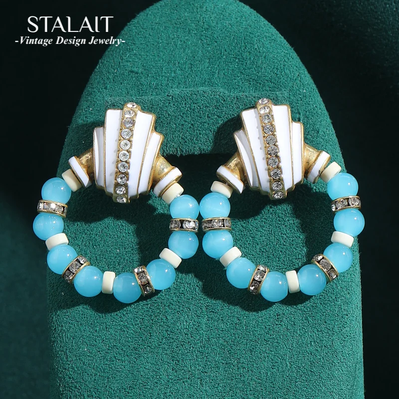 Vintage Jewelry Glass Circle Blue Earrings Drop Dangle White Shell For Woman Luxury Designer Antique Quality Accessories 2025
Vintage Jewelry Glass Circle Blue Earrings Drop Dangle White Shell For Woman Luxury Designer Antique Quality Accessories 2025
