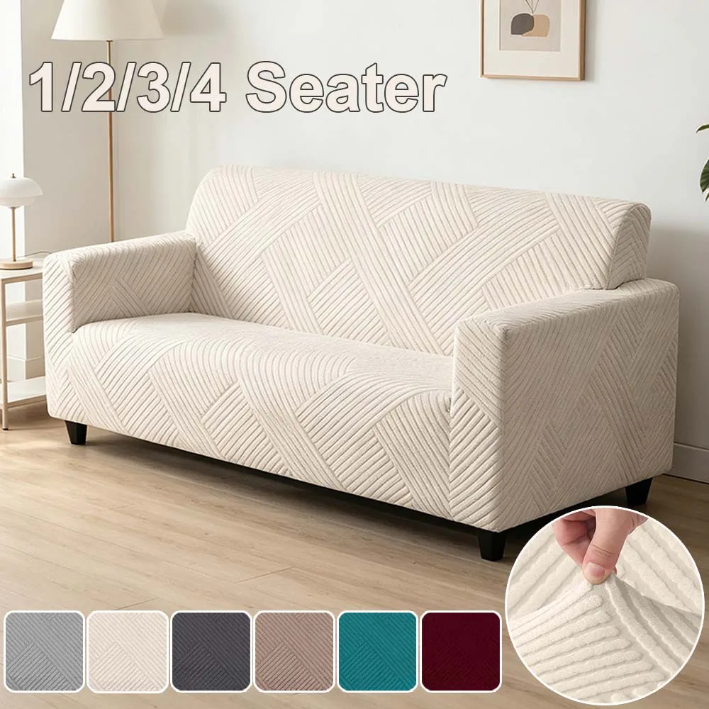 1/2/3/4 Seater Elastic Sofa Slipcovers Jacquard Striped Pattern Fitted Sofa Protector Waterproof Couch Covers for Home Office
1/2/3/4 Seater Elastic Sofa Slipcovers Jacquard Striped Pattern Fitted Sofa Protector Waterproof Couch Covers for Home Office
