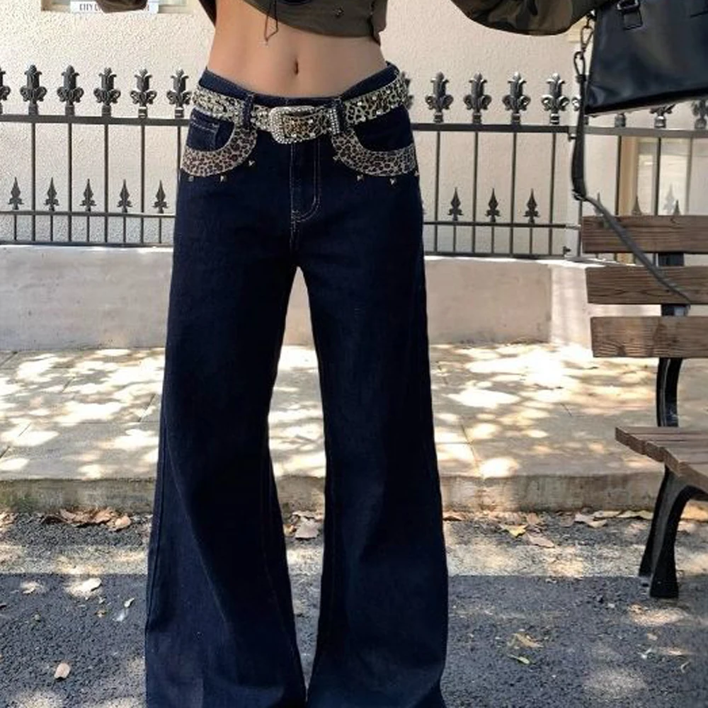 Женская уличная одежда в стиле Харадзюку, винтажные джинсы с леопардовой вышивкой, свободные широкие джинсовые брюки с высокой талией, мешковатые брюки с принтом Y2K
Женская уличная одежда в стиле Харадзюку, винтажные джинсы с леопардовой вышивкой, свободные широкие джинсовые брюки с высокой талией, мешковатые брюки с принтом Y2K