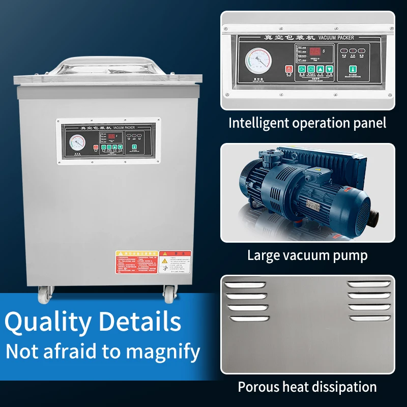 DZ-600 Electric Single Room Vacuum Sealing Machine Semi-Automatic Foil and Pouch Packing Machine
DZ-600 Electric Single Room Vacuum Sealing Machine Semi-Automatic Foil and Pouch Packing Machine