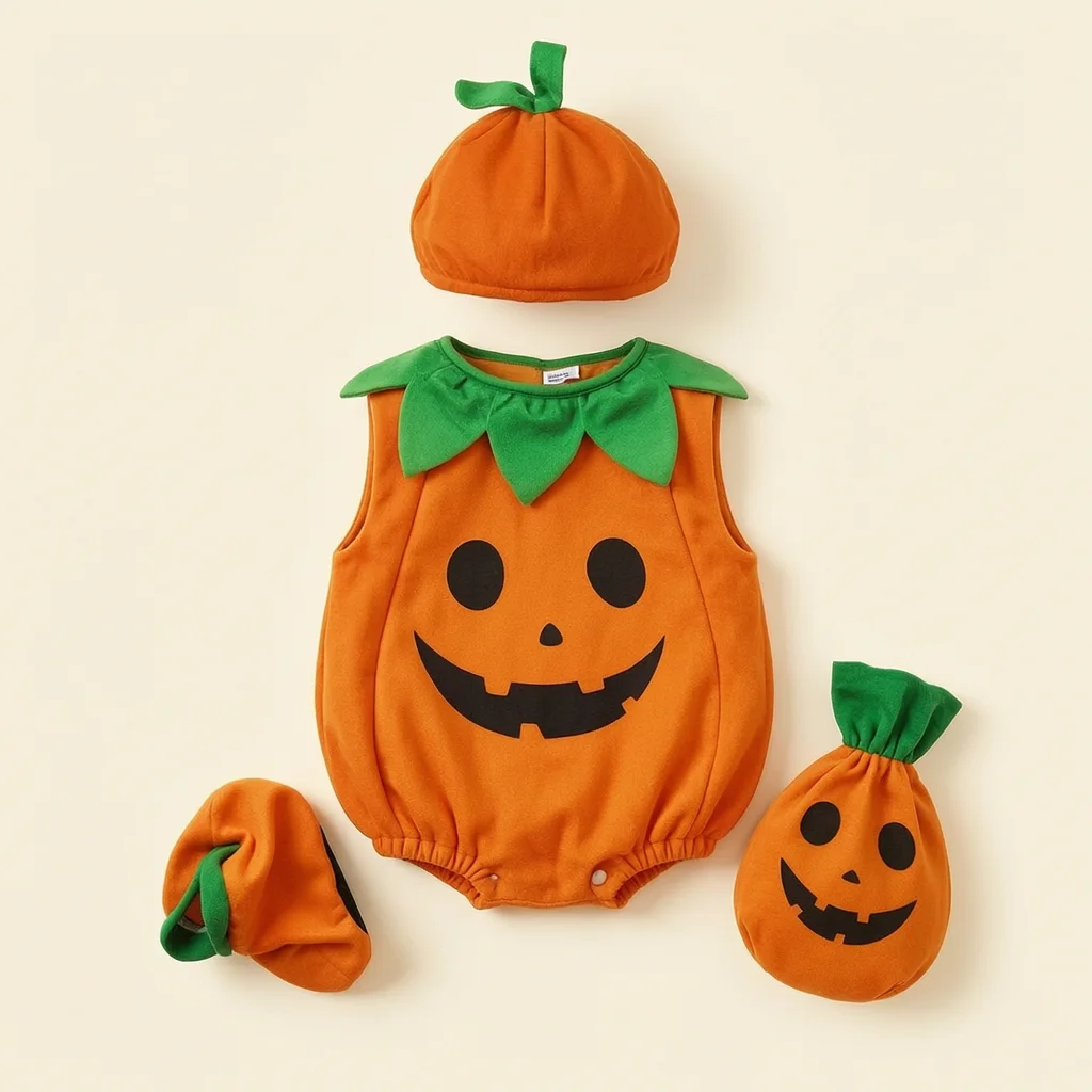 Cute Pumpkin Romper Costume For Halloween Party Cosplay Stage Performance Holiday Dress Up With Candy Bag
Cute Pumpkin Romper Costume For Halloween Party Cosplay Stage Performance Holiday Dress Up With Candy Bag